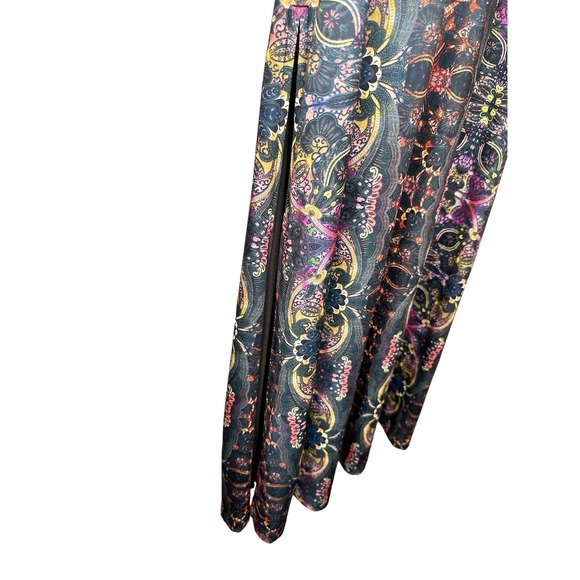 Free People Maxi Dress Small Hippie Paisley Boho V-Neck Gypsy Jewel Cutout L/S - Picture 4 of 6